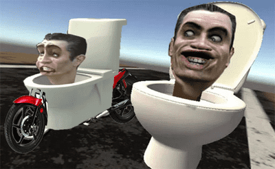 Bike Stunt skibidi Toilet Banner