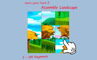 Square jigsaw Puzzle 2 - Assemble Landscape Banner