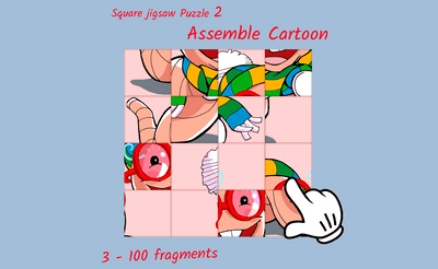 Square jigsaw Puzzle 2 - Assemble Cartoon Banner