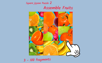 Square jigsaw Puzzle 2 - Assemble Fruits Banner