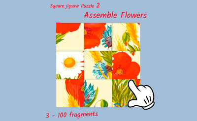 Square jigsaw Puzzle 2 - Assemble Flowers Banner