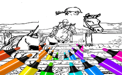 Kid Jumping Coloring Banner