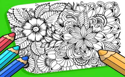 Flowers Coloring Game for Adults Banner