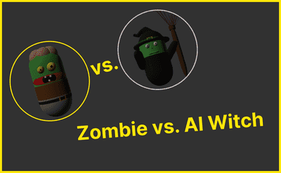 Zombie vs. AI Witch Banner