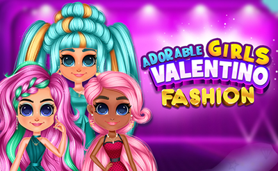 Adorable Girls Valentino Fashion Banner