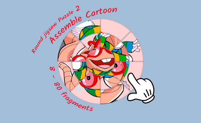 Round jigsaw Puzzle 2 - Assemble Cartoon Banner