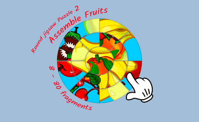 Round jigsaw Puzzle 2 - Assemble Fruits Banner