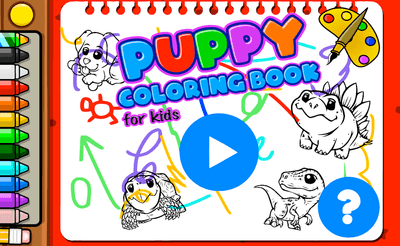 Puppy Coloring Book Banner