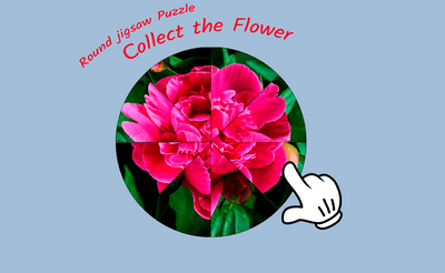 Round jigsaw Puzzle - Collect the Flower Banner