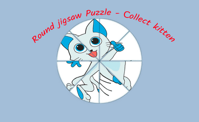 Round jigsaw Puzzle - Collect Kitten Banner