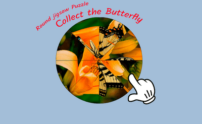 Round jigsaw Puzzle - Collect the Butterfly Banner