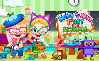 Mike And Mia 1st Day At School Banner