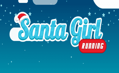 Santa Girl Running Banner