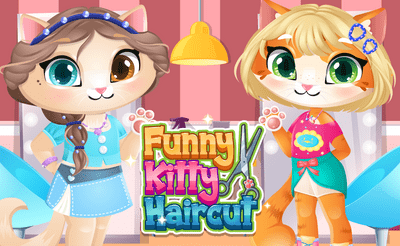 Funny Kitty Haircut Banner
