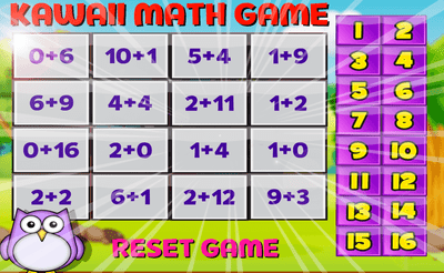 Kawaii Math Game Banner