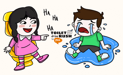 Toilet Rush Draw To Pee Banner