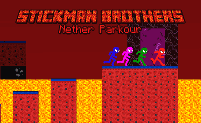Stickman Brothers Nether Parkour Banner