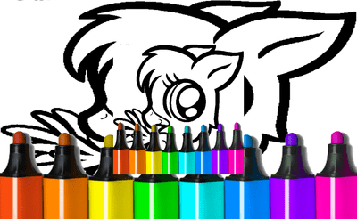Cool Anime Animals Coloring Banner