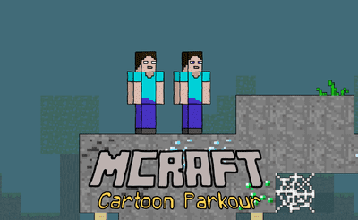 Mcraft Cartoon Parkour Banner