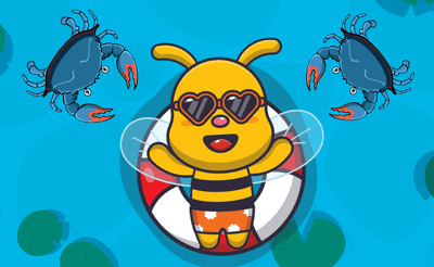 Swimming Bee Banner
