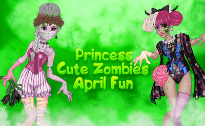 Princess Cute Zombies April Fun Banner