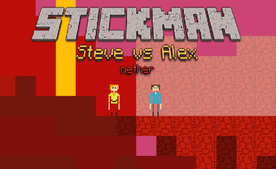 Stickman Steve vs Alex Nether Banner