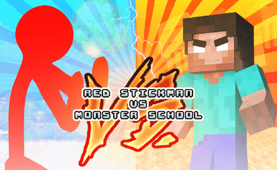 Red Stickman vs Monster School Banner