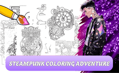 Steampunk Coloring Adventure Banner