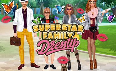 Superstar Family Dress Up Game Banner