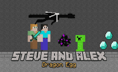 Steve and Alex Dragon Egg Banner