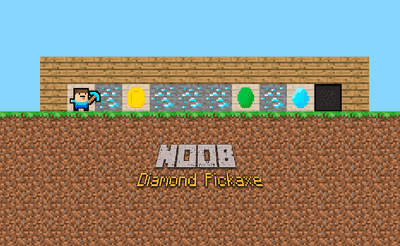 Noob Diamond Pickaxe Banner