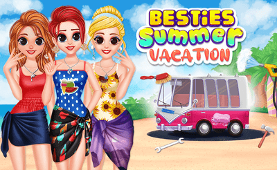 Besties Summer Vacation Banner