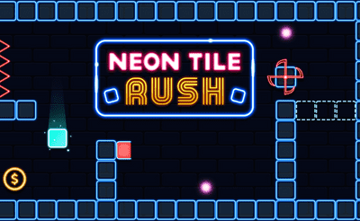 Neon Tile Rush Banner