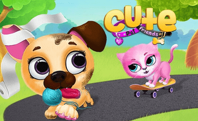 Cute Pet Friends Banner