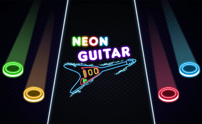 Neon Guitar Banner