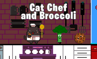 Cat Chef and Broccoli Banner