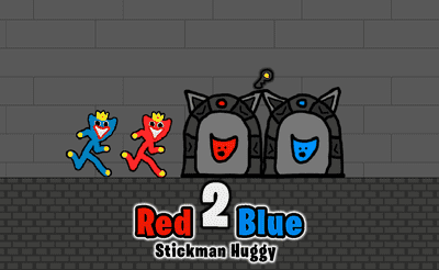 Red and Blue Stickman Huggy 2 Banner