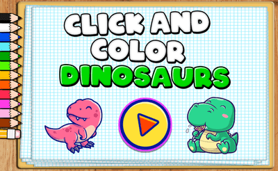 Click and Color Dinosaurs Banner