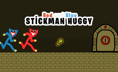 Red and Blue Stickman Huggy Banner