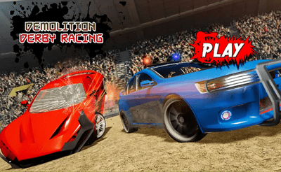 Demolition Derby Racing Banner
