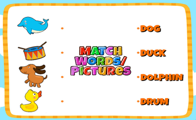 Match Pictures to Words Banner