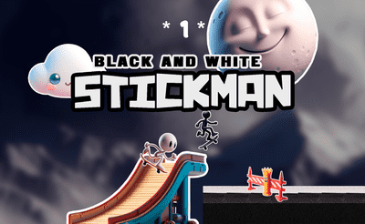Black and White Stickman Banner