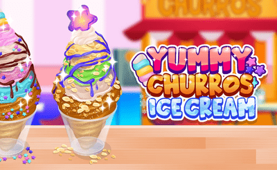 Yummy Churros Ice Cream Banner