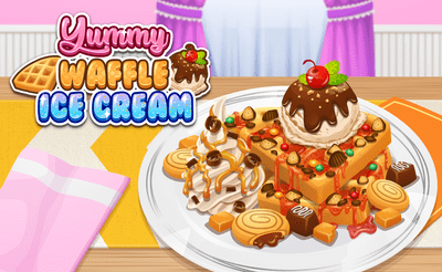 Yummy Waffle Ice Cream Banner