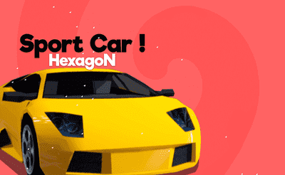 Sport Car Hexagon Banner