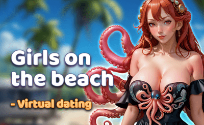 Girls on the beach - clicker game Banner