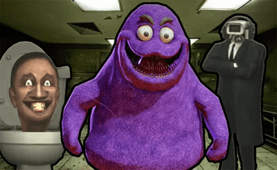 Grimace Shake - Escape Skibidi and Cameraman Banner