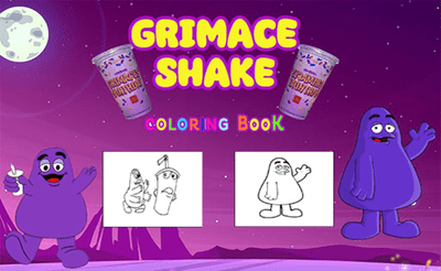 Grimace Shake Coloring Banner