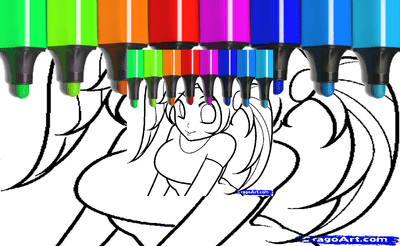 Cute Anime Face Girls Coloring Pages Banner