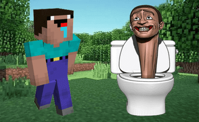 Noob Mineblox Hunt Skibidi Toilet Banner